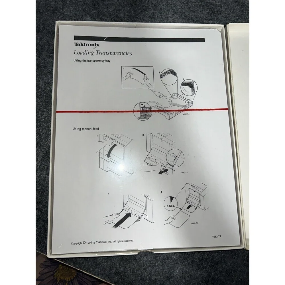 TEKTRONIX PHASER Premium340/350 STANDARD TRANSPARENCY FILM 016-1359-00 50 SHEETS